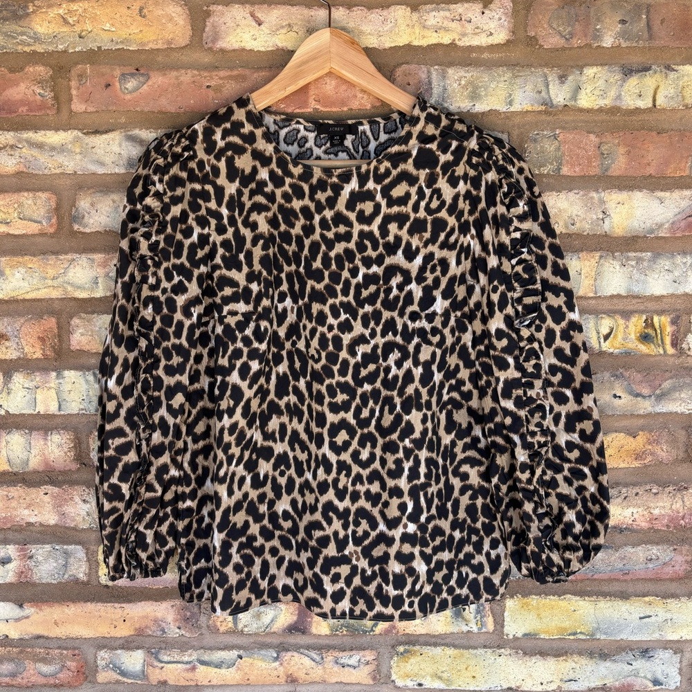 J Crew leopard print blouse